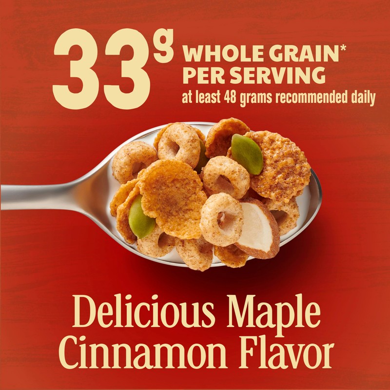 Cheerios Hearty Nut Medley Breakfast Cereal, Maple Cinnamon Flavored, Made