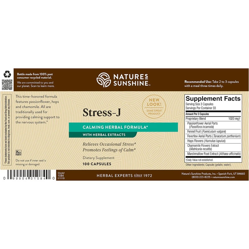Nature's Sunshine Stress-J 100 Capsules