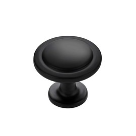 Ravinte 30 Pack 1-1/4 inch Matte Black Zinc Euro-Style Cabinet Knobs, Drawer Pulls & Door Handles