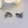 CiNily Ear Crawler Earrings with Black Cubic Zircon, 14K Black