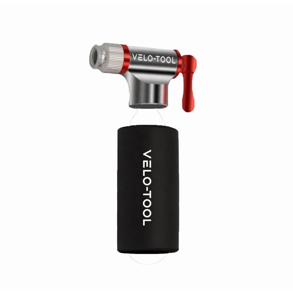 Velo-Tool™ CO2 Inflator Bike Pump – Premium Black/Red Silver/Red Quick
