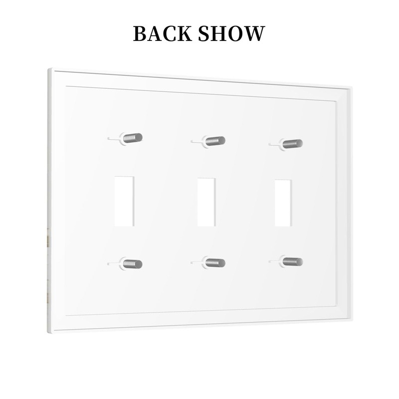 White Gold Marble 3 Gang Triple Toggle Decorative Light Switch