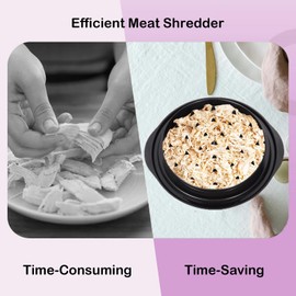 YcQuixoti Chicken Shredder, Visible Meat Shredder with Ergonomic Handle,Chicken Shredder Tool Twist,Anti-Slip,Easy to Clean,Heat Resistant,Suitable for Pork Beef Chicken,Black