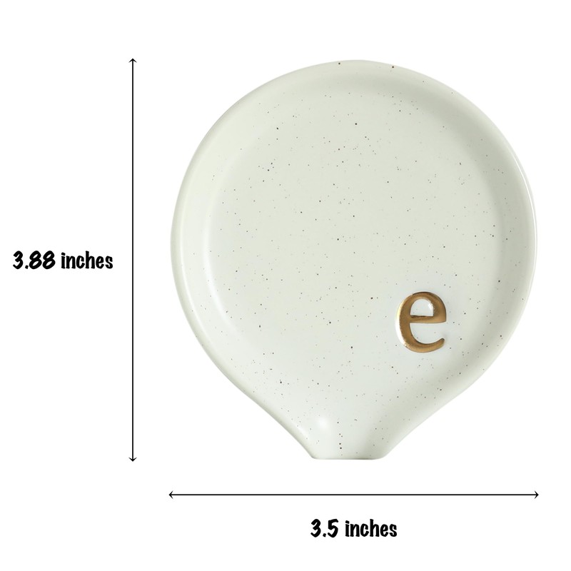 COLLECTIVE HOME - Ceramic Coffee Spoon Rest, Monogram Ceramic Spoon