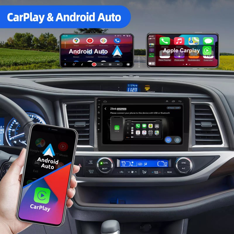 ESSGOO For Toyota Highlander 15-2019 Car Stereo Radio Carplay Android