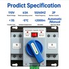 110V 63A 2P Dual Power Automatic Transfer Switch, 50/60Hz Dual