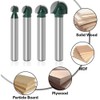 Yakamoz 4Pcs 1/4" Shank Round Nose Router Bit Core Box