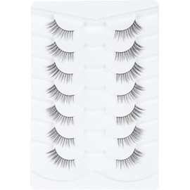 Half Lashes Natural Look C Curl False Eyelashes Cat Eye 7 Pack Corner Lash Siligli