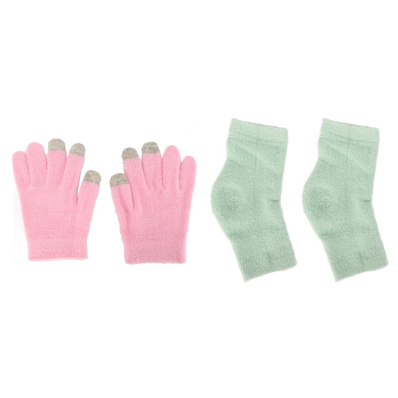 Pink Moisturizing Hand Gloves Touch Screen Prevent Cracked Skin Green