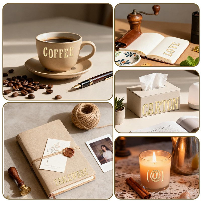 Gold Letter Stickers, 6 Sheets 1 Inch 3D Self Adhesive
