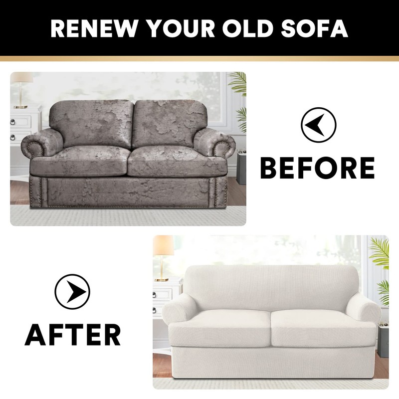 PrinceDeco T Cushion Loveseat Slipcover 3 Pieces Sofa Covers for