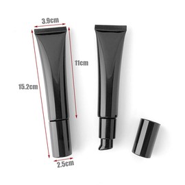 3PCS 40ML/1.3OZ Black Airless Pump Bottles Refillable Travel Cosmetic Tube with Pump Head Cosmetic Storage Container for Sunscreen Lotion Cream