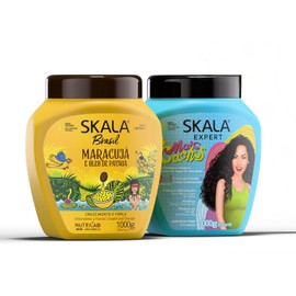 SKALA Hair Type 3ABC - Mais Cachos And Passion Fruit Combo- Hydrate Curls, Eliminate Frizz, For Curly Hair - 2 IN 1 Conditioning Treatment and Cream To Comb