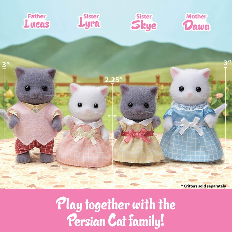 Calico Critters Persian Cat Twins - Two Collectible Figures &
