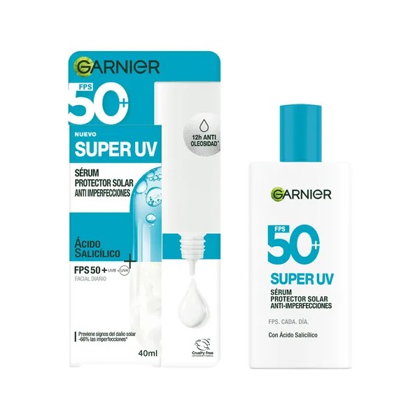 Garnier Super UV Protector Solar Facial Fluido Anti-Imperfecciones FPS 50+