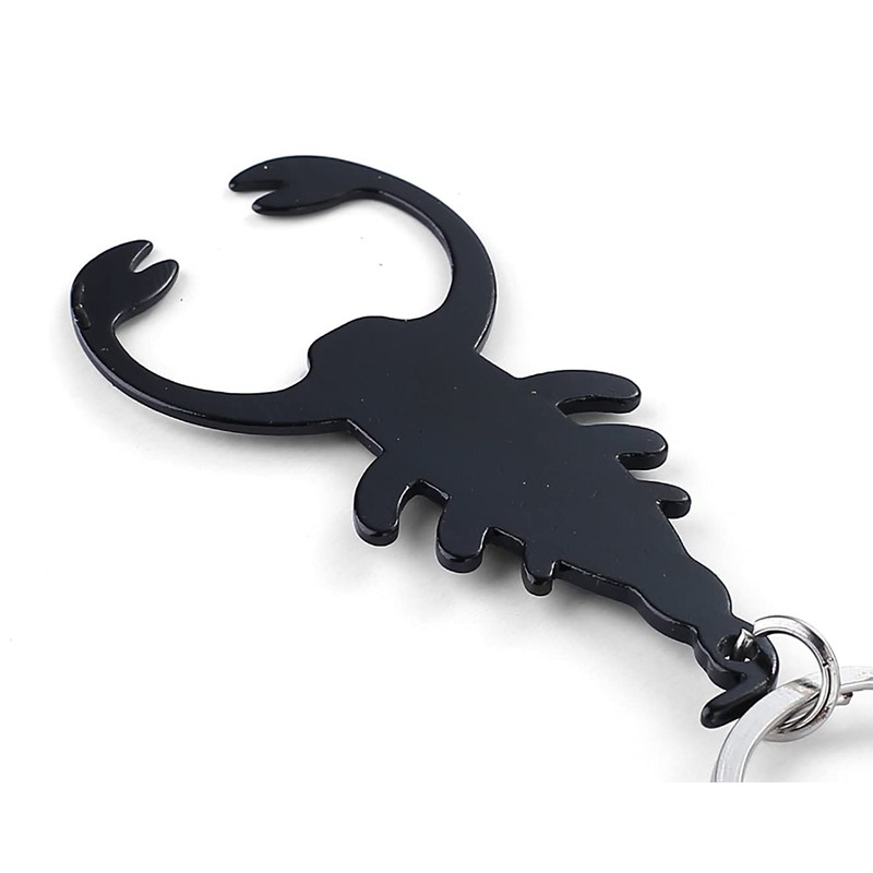 Komonee Scorpion Black Bottle Opener Key Chain Metal Wildlife Key