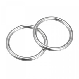 sourcing map Round Ring Welded O-Rings 316 Stainless Steel 40 mm (1.57 Inches) ID 5 mm Thickness Pack of 2