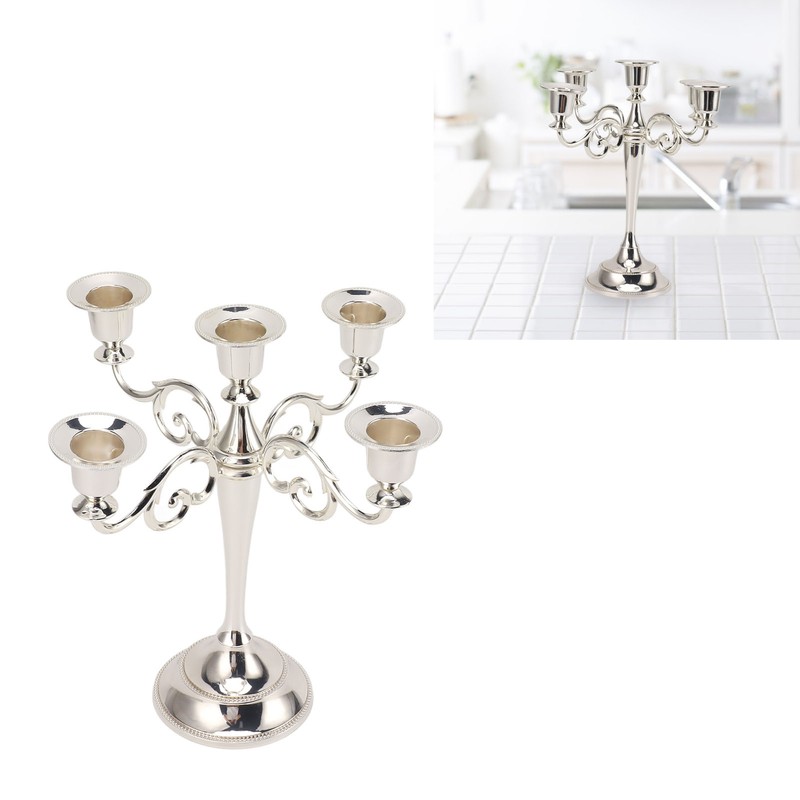 5 Arm Candlestick Holder Iron Retro Decorative Candle Holder Centerpiece