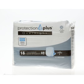 Medline Protection Plus Extended Capacity/Overnight Protective Underwear, Medium, 16 Count (Pack of 4)