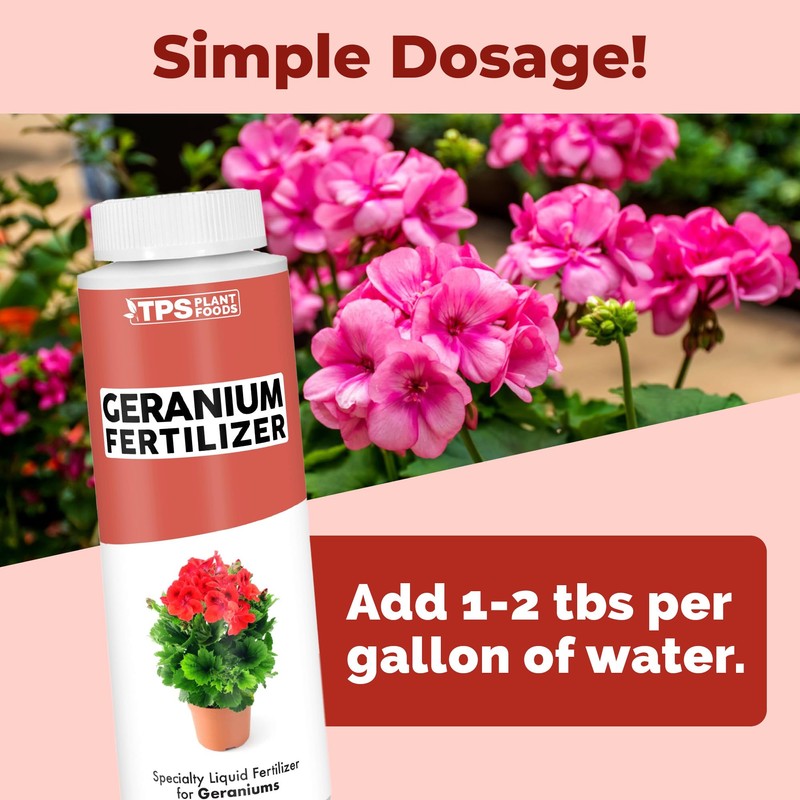 Geranium Fertilizer, Complete Grow and Flowering Liquid Geranium Plant Food,