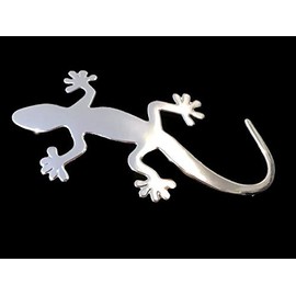 PVC Car Sticker Chrome Gecko Plastic Lizard Emblem Tuning Silver