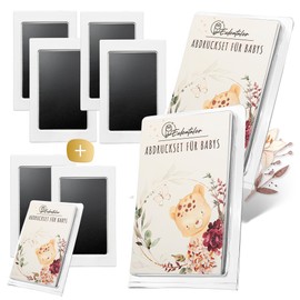 EULENTALER ® The Baby Imprint Set I 2+1 Economy Set I 0-6 Months I Recommended by Educators I For Handprint, Footprint & Paw Print I Includes 6 Ink Pads & 12 Imprint Cards for Beautiful Memories