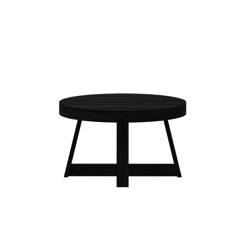 Plank+Beam Classic Round Coffee Table, 30 Inch Farmhouse Coffee Table,