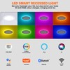 Dcvoltfield 6Pack Smart RGB Recessed Lighting 4Inch,Ultra-Thin Canless LED Downlight,2.4GHz