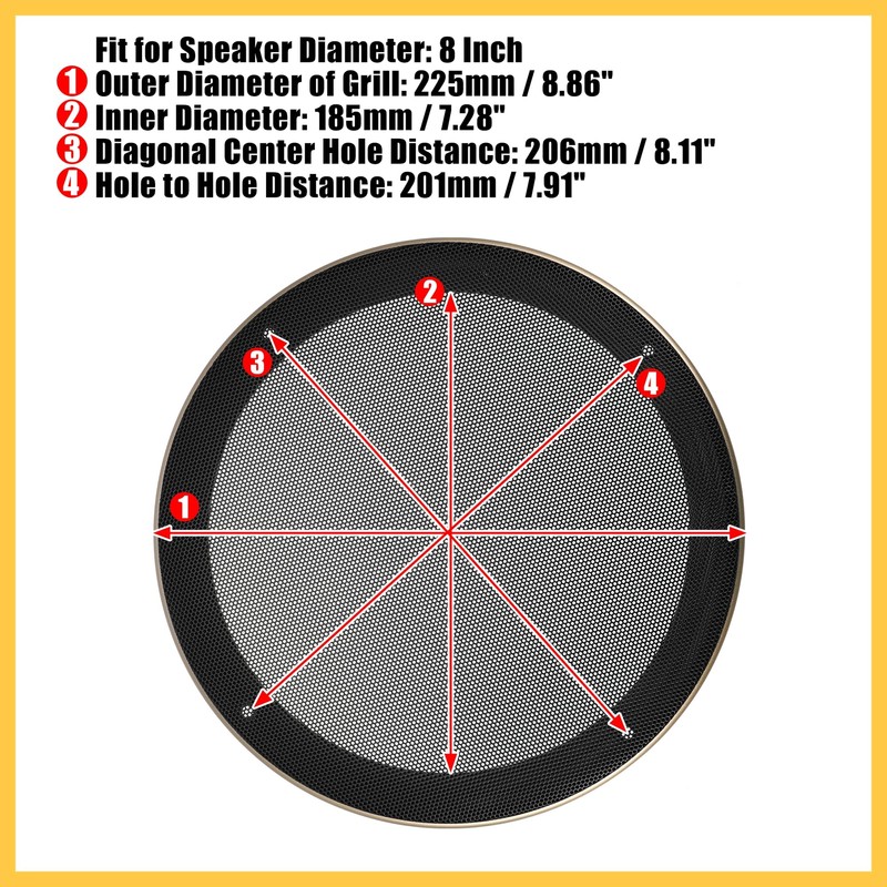 REPAIROCK 8 Inch Car Metal Audio Speaker Grill Cover Mesh