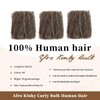 Pre-sretched Afro Kinkys Bulk Human Hair for Permanent Micro Locs/Twists/Braids/Repair