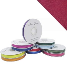 25M Single roll of Double Faced Satin Ribbon 3mm, 6mm, 10mm, 16mm Widths (Burgundy, 6mm)