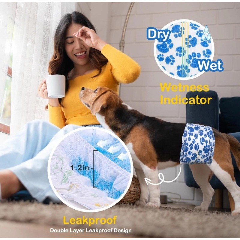 DONO’S DIARY Disposable Male Dog Diapers 10PCS Small DONO’S DIARY