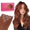 WENNALIFE Seamless Clip In Hair Extensions Human Hair, 16 Inch