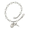 St. Martin de Porres Silver Plate Rosary Bracelet 6mm April