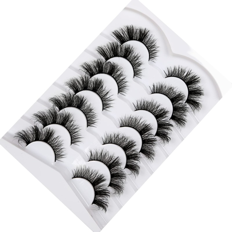 Pooplunch Fluffy Cat Eye Lashes False Eyelashes Wispy Crossed 18MM