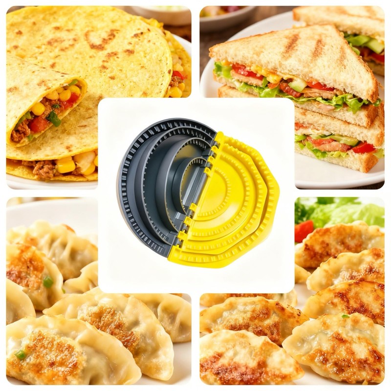 Upgraded 4-in-1 Tortilla Sealer, Multi-Size(4''-6''-8''-10'') Tortilla Crimper for Dumplings, Sandwich,