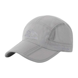 RUIXIB Baseball Cap Baseball Cap Summer Sun Hat Breathable Mesh Quick-Drying UV Protection Sun Protection Cap Adjustable Sports Hat for Men and Women, Light Grey (A)