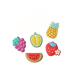5pcs Fruit Fridge Magnets Set - Watermelon, Pineapple, Grape, Sliced Durian, Strawberry Flexible Rubber Magnets for Refrigerator, Kitchen Decor
