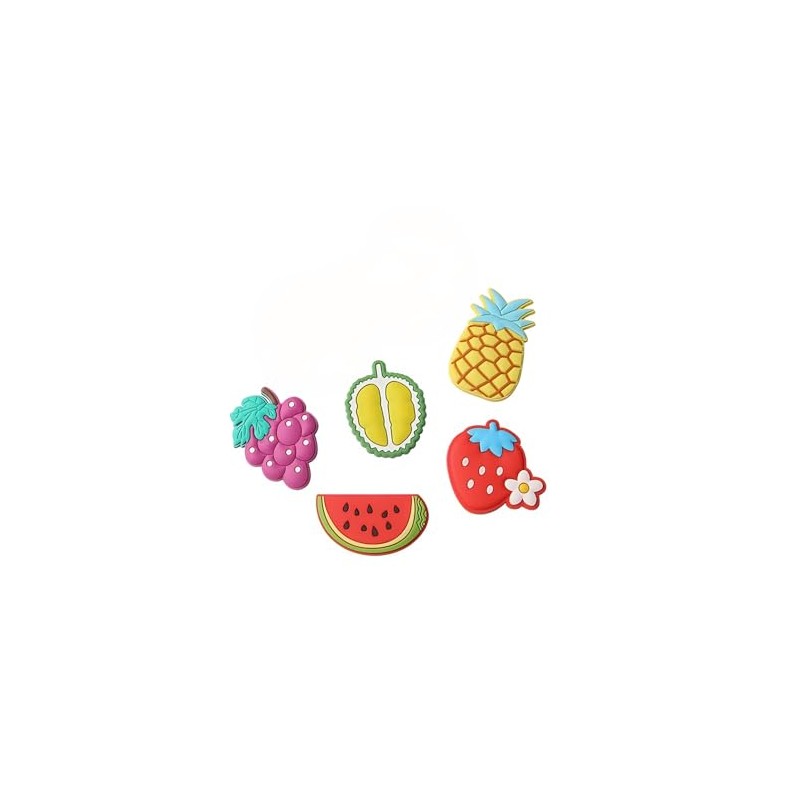 5pcs Fruit Fridge Magnets Set - Watermelon, Pineapple, Grape, Sliced