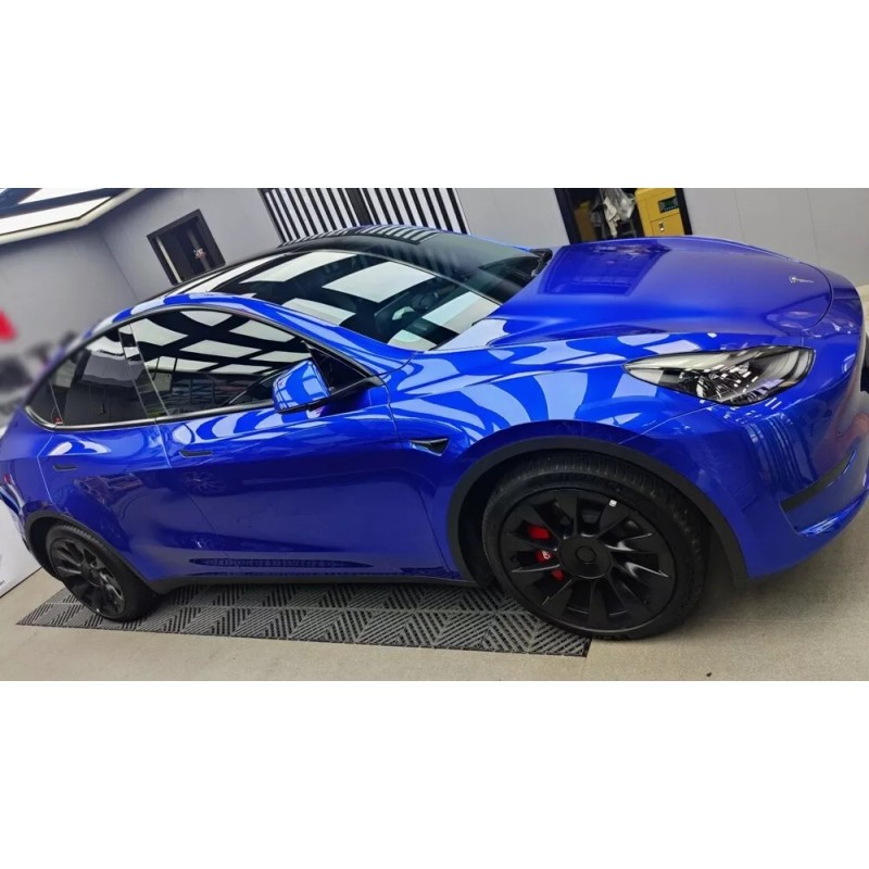 AUTOGOODY 12" x 60" Super Gloss Metallic Blue Vinyl Film