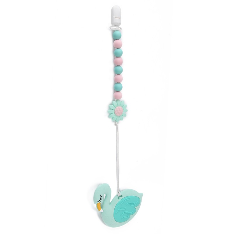 Swan Shape Infant Baby Pacifier Clip AntiLost DIY Teething Necklace