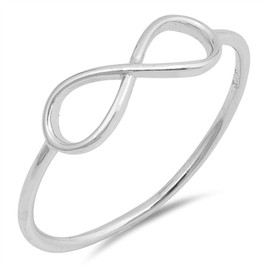 Infinity Love Knot Promise Ring New .925 Sterling Silver Cute Band Size 13