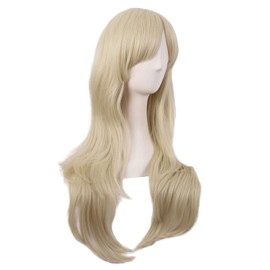 MapofBeauty 28 Inch/70 cm Women Side Bangs Long Curly Hair Cosplay Synthetic Wig (Blonde)
