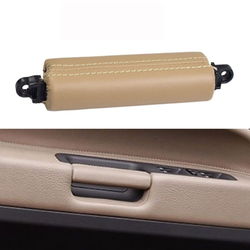 Hacreyatu Front Left Driver Interior Door Pull Handle Leather for