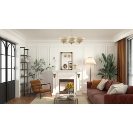 Keonjin Gold Vintage Mirror 20 x 30 Inch, Antique Mirrors Rectangle, Traditional Brass Mantel Decoration, Baroque Style Wall Decor for Hallway, Fireplace, Entryway, Living Room, Anti-Rust, Waterproof