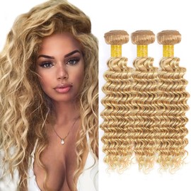 26 28 30 Inch 613 Bundle Honey Blonde Bundles P27613 Deep Wave Human Hair Bundles Highlight Bundle
