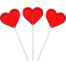 Fruidles Lollipops Mini Heart Shaped Flavored Delicious Lollipop, Individually Wrapped, 5g Lollipop (60 Lollipops, Strawberry)