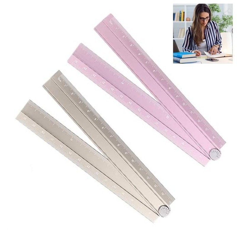 2 piezas de reglas rectas plegables de 30 cm de