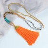 KELITCH Turquoise Beads Strand Necklace Color Tassels Chains Crystal Necklace