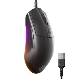 SteelSeries Rival 3 Gen 2 Gaming Mouse - 8500 DPI TrueMove Core Optical Sensor - 60 Million Click Durability - Low Latency - 77g Lightweight - 100% PTFE Feet - RGB - Black